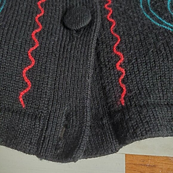 Vintage Hillary Paige‎ Cardigan Sweater Womens Large FlowersV-neck Art to wear - Picture 5 of 15